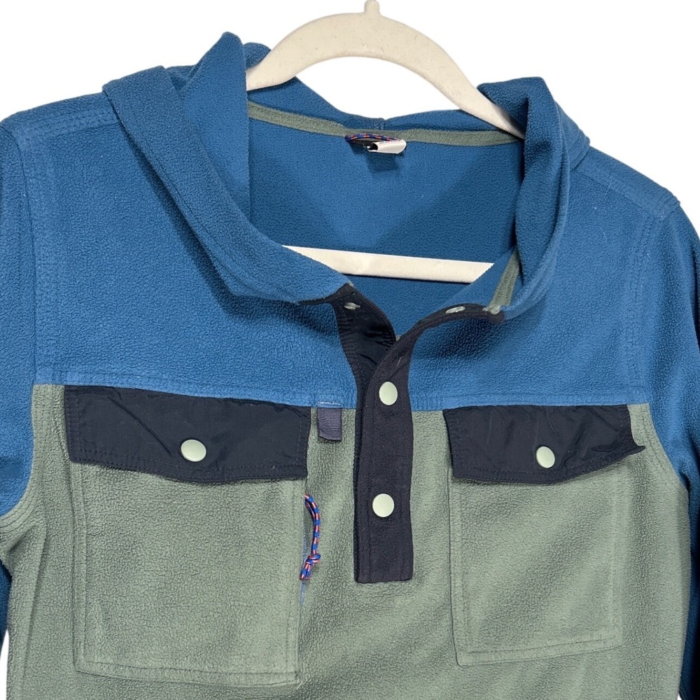 Patagonia Long Sleeve Early Rise Quarter‎ Snap Hoodie Blue Hemlock Green Size S